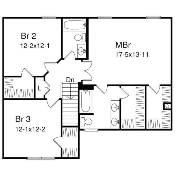 Traditional House Plan Second Floor - Charlemagne Country Home 058D-0058 - Search House Plans and More