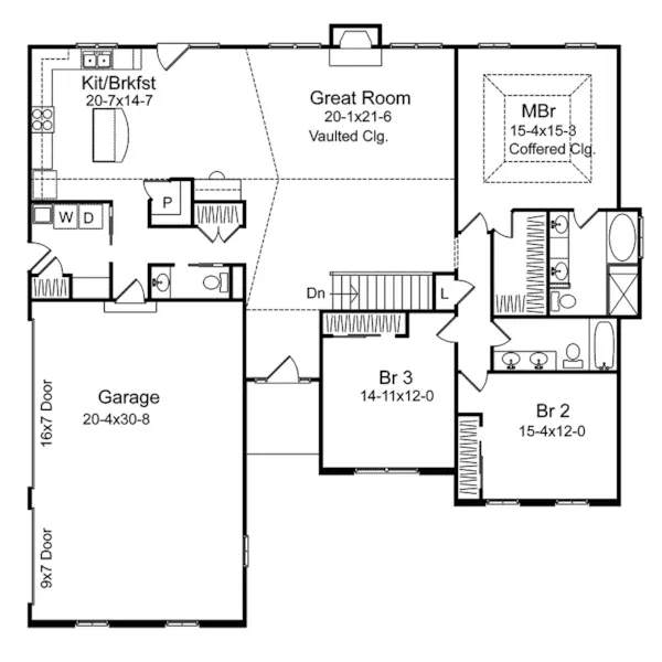 Traditional House Plan First Floor - Bakersport Traditional Home 058D-0060 - Search House Plans and More