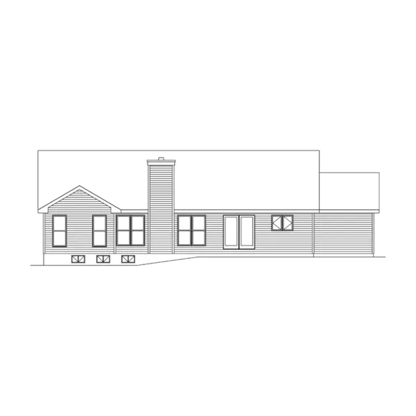 Traditional House Plan Rear Elevation - Grandtree Ranch Home 058D-0061 - Search House Plans and More