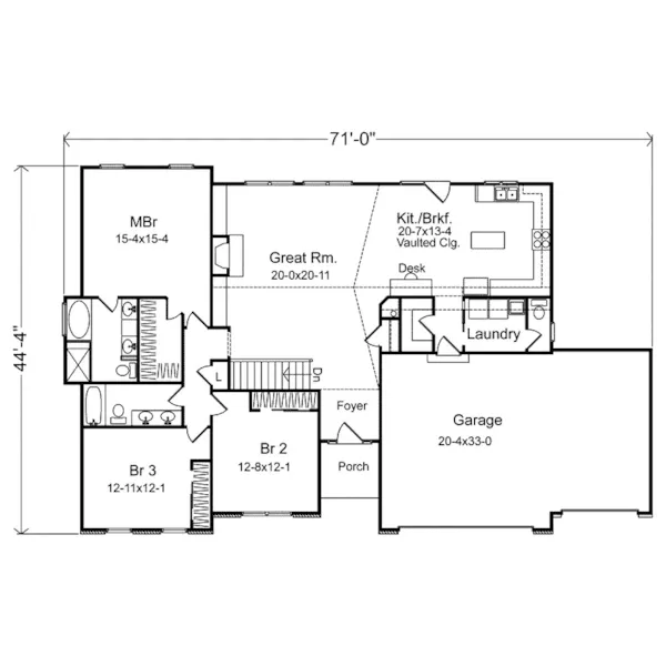 Traditional House Plan First Floor - Grantville Traditional Home 058D-0062 - Search House Plans and More