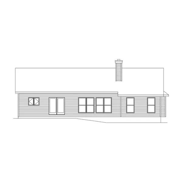 Traditional House Plan Rear Elevation - Grantville Traditional Home 058D-0062 - Search House Plans and More