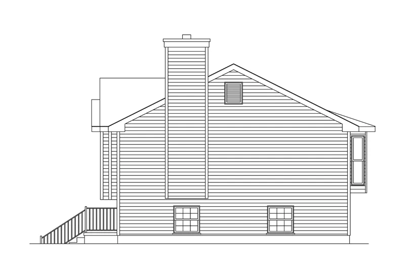 Traditional House Plan Right Elevation - Oaklawn Split-Level Home 058D-0069 - Shop House Plans and More