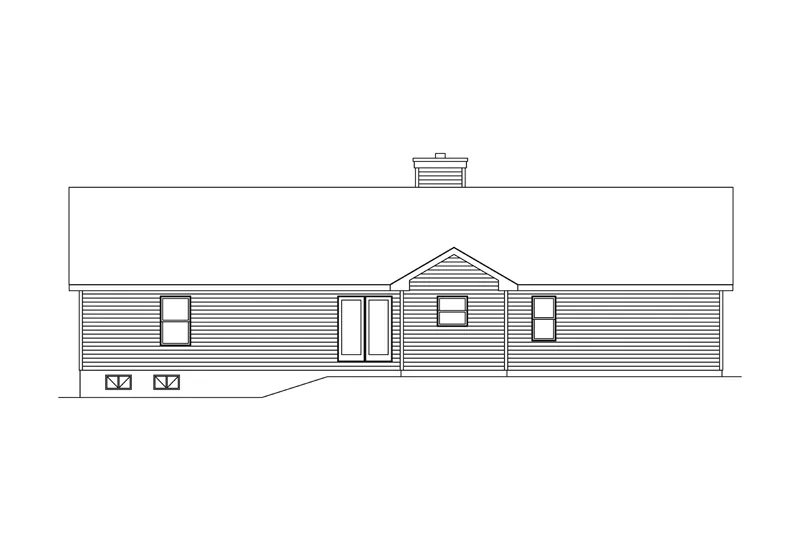 Ranch House Plan Rear Elevation - Litchfield Ranch Home 058D-0070 - Shop House Plans and More