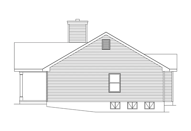 Ranch House Plan Right Elevation - Litchfield Ranch Home 058D-0070 - Shop House Plans and More