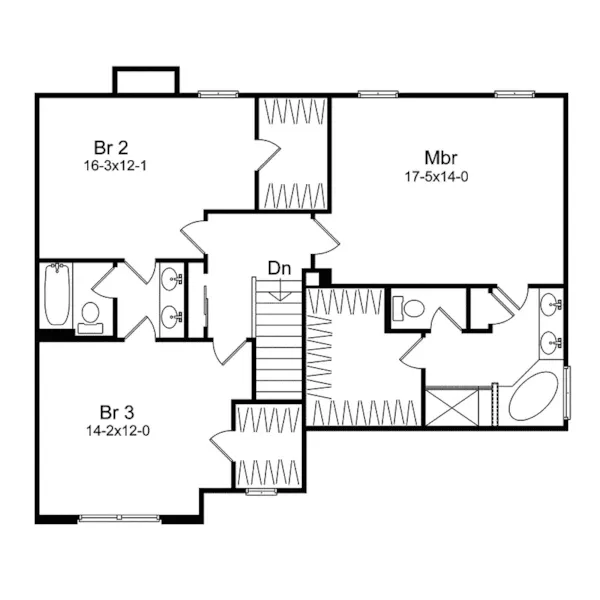 Southern House Plan Second Floor - Summit Hill Traditional Home 058D-0102 - Shop House Plans and More