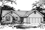 Ranch House Plan Front of Home - Lindley Ranch Home 058D-0103 - Shop House Plans and More