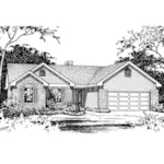 Ranch House Plan Front of Home - Lindley Ranch Home 058D-0103 - Shop House Plans and More