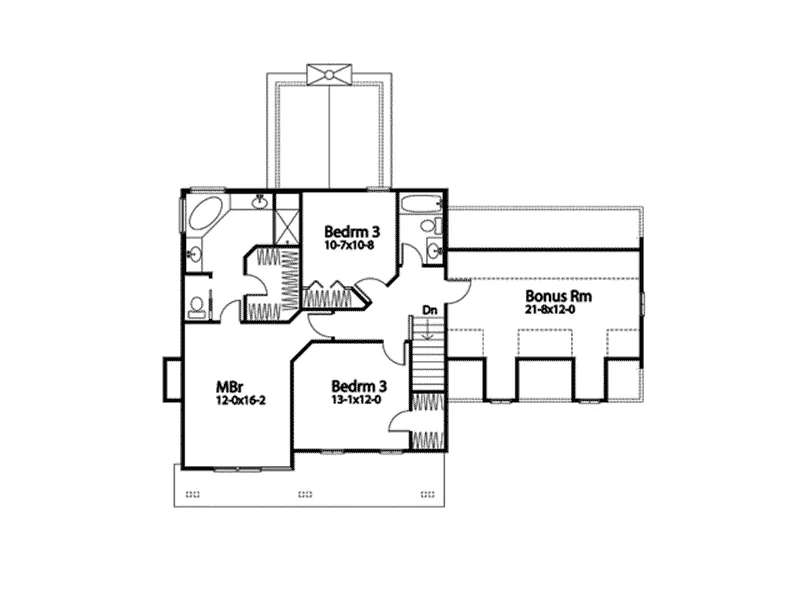 Traditional House Plan Second Floor - Farrell Mill Traditional Home 058D-0110 - Search House Plans and More