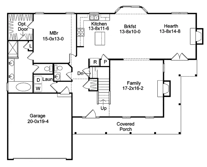Traditional House Plan First Floor - Innsbrook Traditional Home 058D-0112 - Search House Plans and More