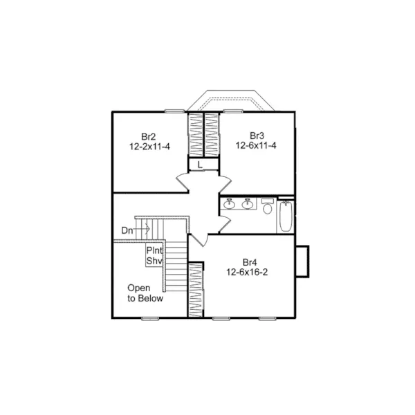 Country House Plan Second Floor - Innsbrook Traditional Home 058D-0112 - Search House Plans and More