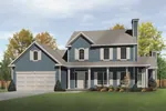 Country Two-Story House With Farmhouse Style