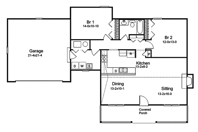 Southern House Plan First Floor - Courtney Ranch Home 058D-0122 - Search House Plans and More