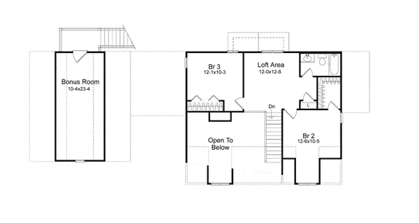 Acadian House Plan Second Floor - Pennsbrooke Farmhouse 058D-0124 - Shop House Plans and More