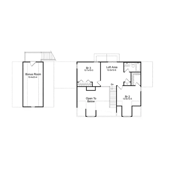 Acadian House Plan Second Floor - Pennsbrooke Farmhouse 058D-0124 - Shop House Plans and More