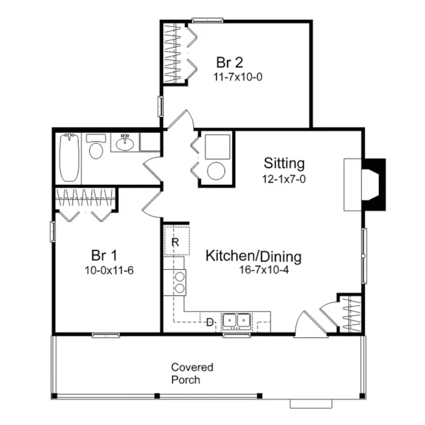 Country House Plan First Floor - Pinetrail Vacation Home 058D-0130 - Shop House Plans and More