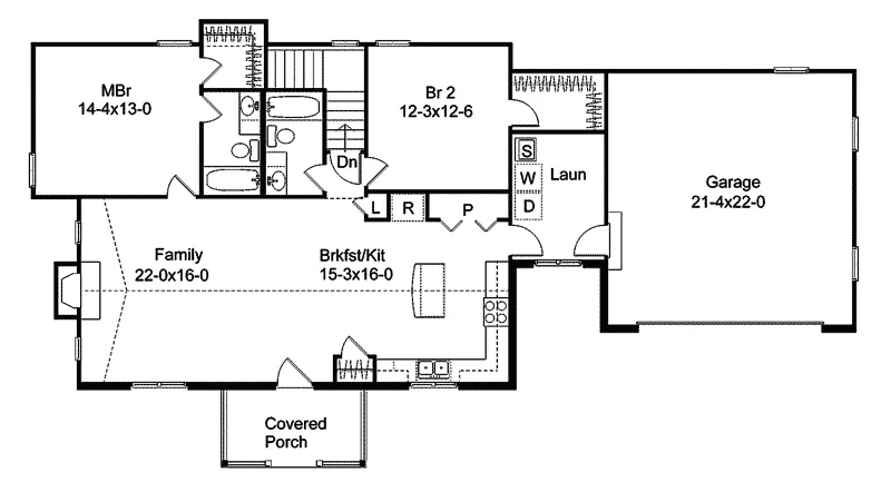 Mountain House Plan First Floor - Winterknoll Rustic Country Home 058D-0133 - Shop House Plans and More