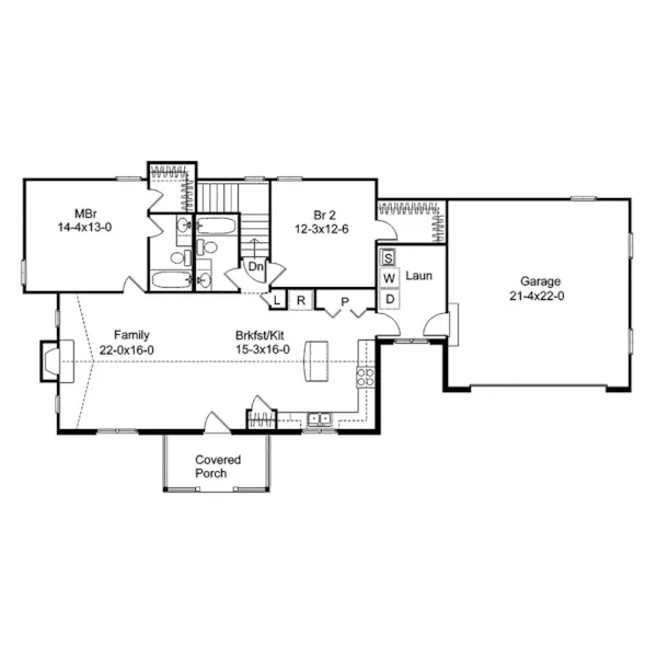 Country House Plan First Floor - Winterknoll Rustic Country Home 058D-0133 - Shop House Plans and More