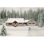 Rustic Covered Front Porch Draws Attention To This Ranch House