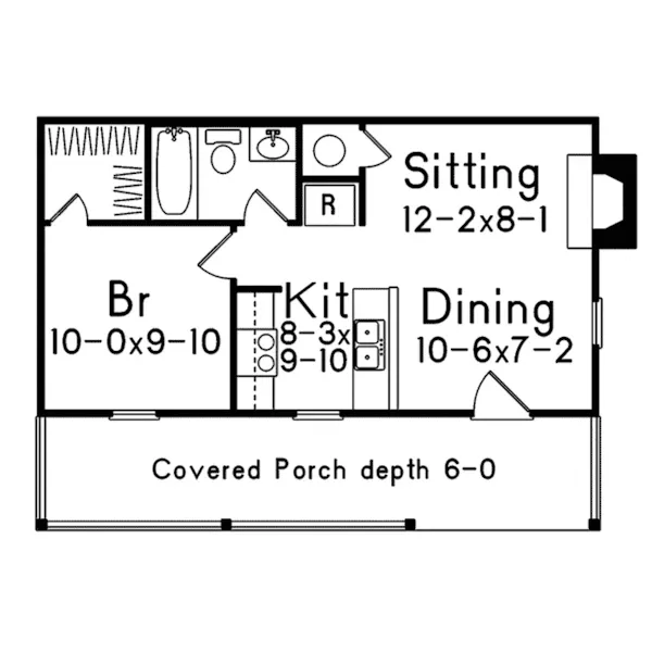 Rustic House Plan First Floor - Woodbriar Rustic Country Cabin 058D-0136 - Shop House Plans and More