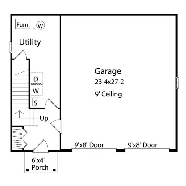 Southern House Plan First Floor - Vandora Garage Apartment 058D-0139 - Shop House Plans and More