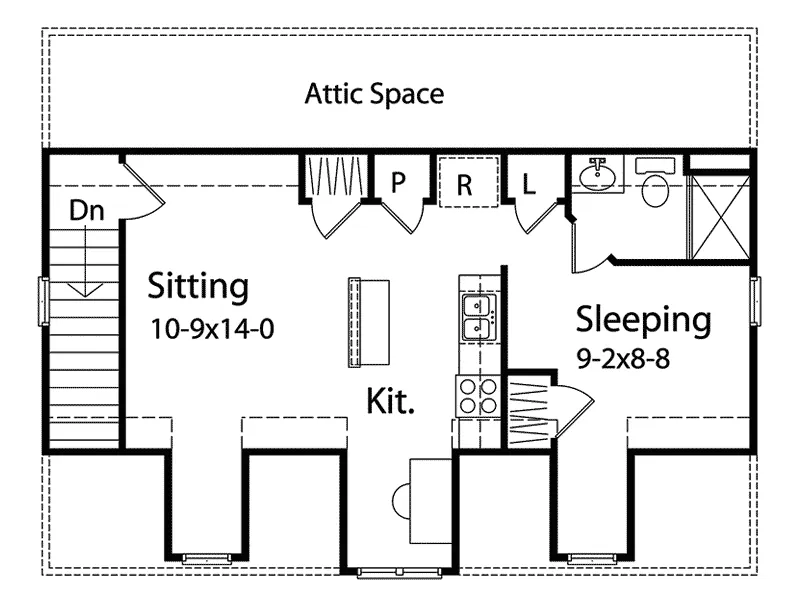 Cabin & Cottage House Plan Second Floor - Addlebury Apartment Garage 058D-0141 - Search House Plans and More