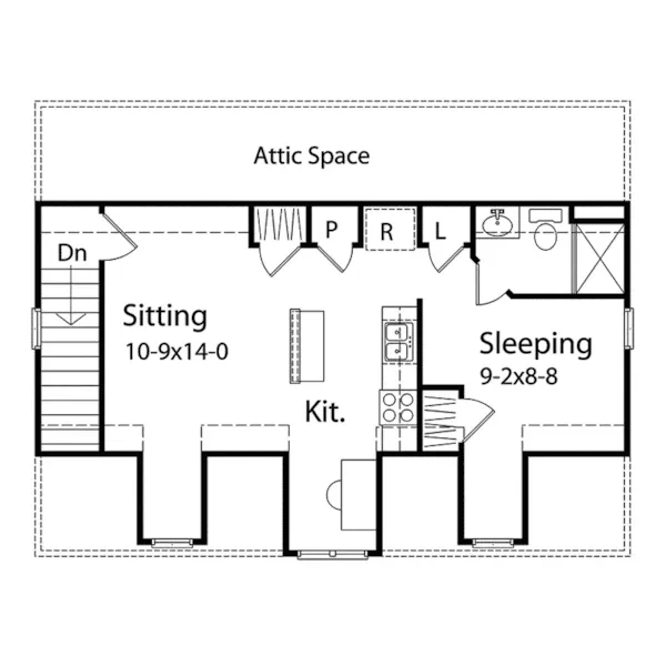 Vacation House Plan Second Floor - Addlebury Apartment Garage 058D-0141 - Search House Plans and More