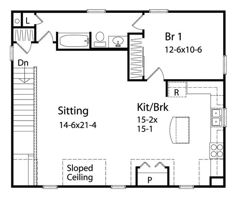 Vacation House Plan Second Floor - Benedict Garage Apartment 058D-0142 - Search House Plans and More
