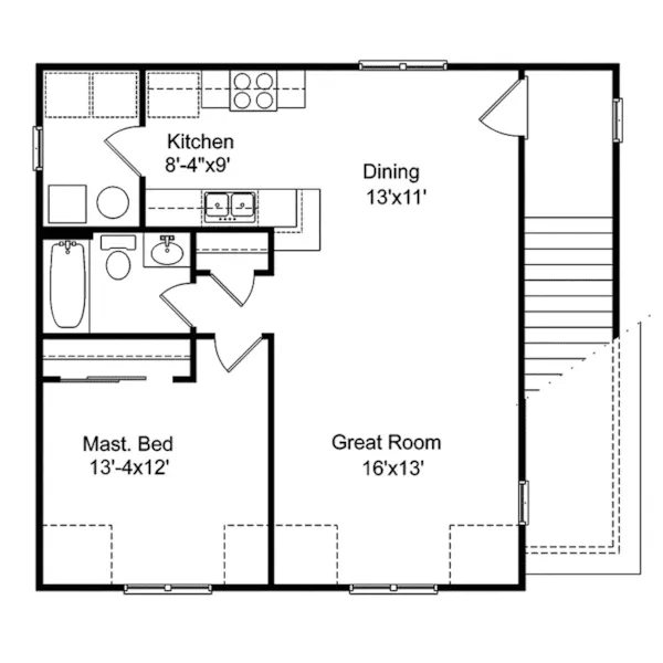 Cabin & Cottage House Plan Second Floor - Dunbar Apartment Garage 058D-0145 - Search House Plans and More