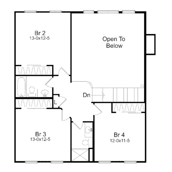 Traditional House Plan Second Floor - Huntleigh Crest Country Home 058D-0163 - Search House Plans and More