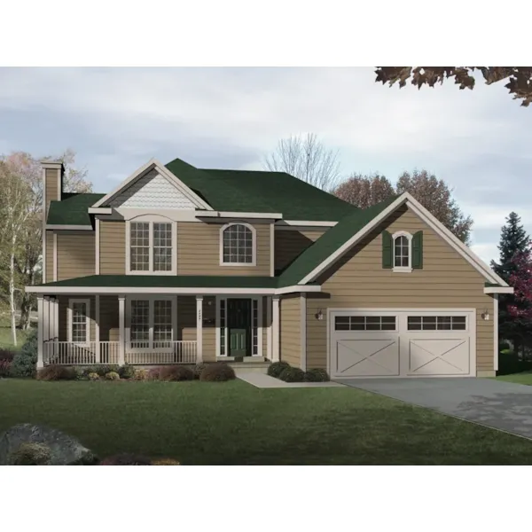 Two-Story Farmhouse Style Home With Covered Front Porch