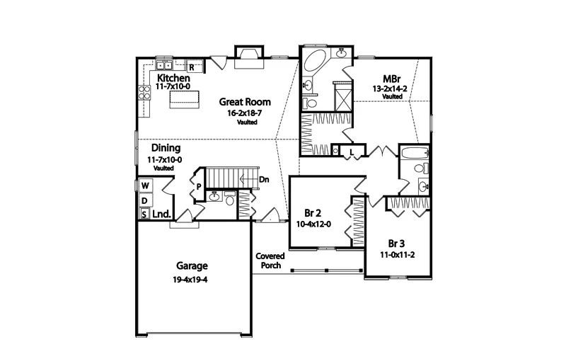 Country House Plan First Floor - Spencer Ranch Home 058D-0169 - Shop House Plans and More