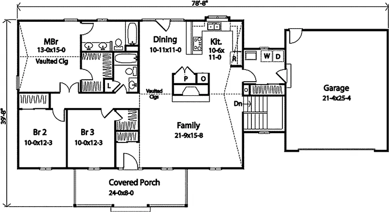 Ranch House Plan First Floor - Bedford Heights Ranch Home 058D-0174 - Search House Plans and More