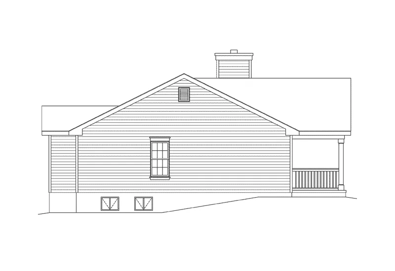 Ranch House Plan Left Elevation - Wilton Ranch Home 058D-0175 - Shop House Plans and More