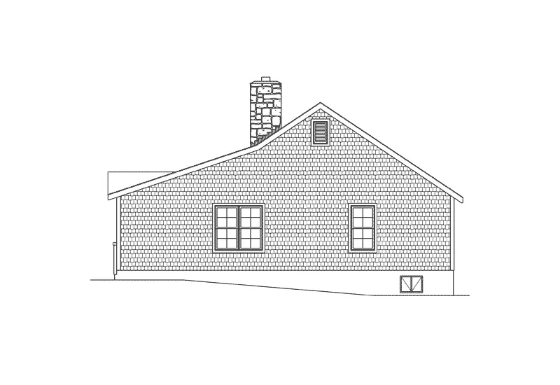 Shingle House Plan Right Elevation - Radford Country Cabin Home 058D-0176 - Shop House Plans and More