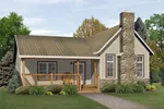 Country Cabin Design With Stone Fireplace