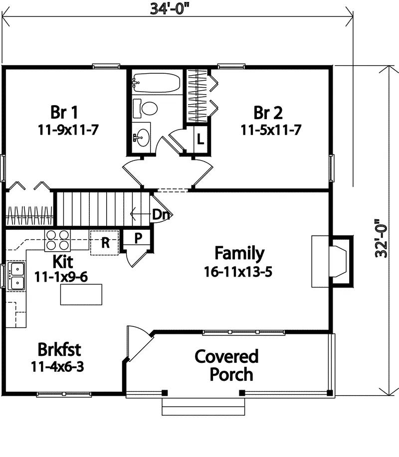 Rustic House Plan First Floor - Julius Country Cabin Home 058D-0179 - Search House Plans and More