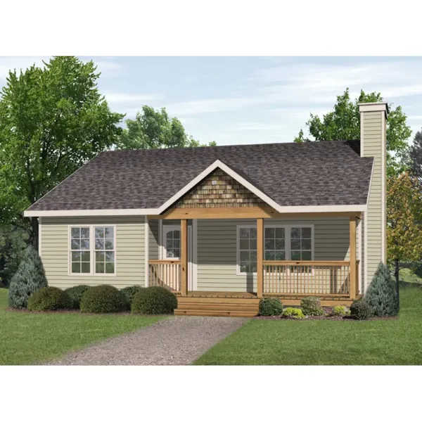 Country Cabin Home Plan With Cozy Front Porch