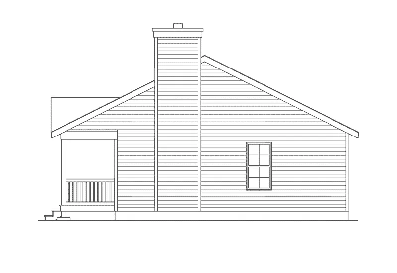 Ranch House Plan Right Elevation - Julius Country Cabin Home 058D-0179 - Search House Plans and More