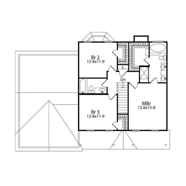 Traditional House Plan Second Floor - Echo Valley Traditional Home 058D-0180 - Search House Plans and More