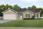 Traditional House Plan Front of Home - Larkspur Valley Ranch Home 058D-0181 - Shop House Plans and More