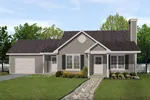 Traditional House Plan Front of Home - Wendover Falls Ranch Home 058D-0184 - Shop House Plans and More