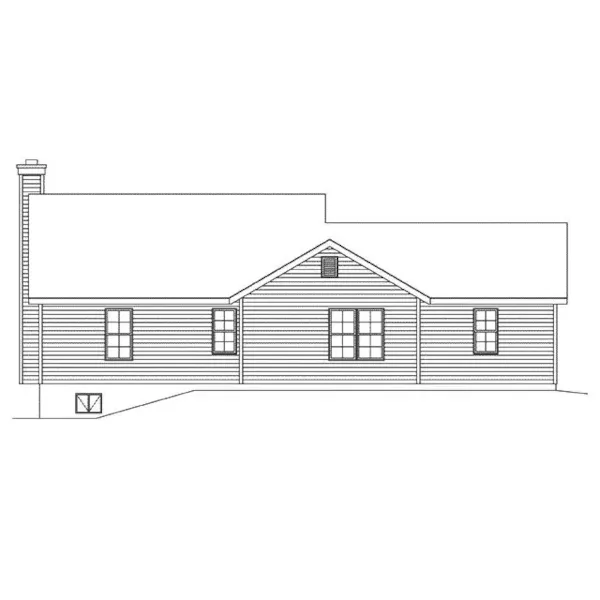 Ranch House Plan Rear Elevation - Wendover Falls Ranch Home 058D-0184 - Shop House Plans and More