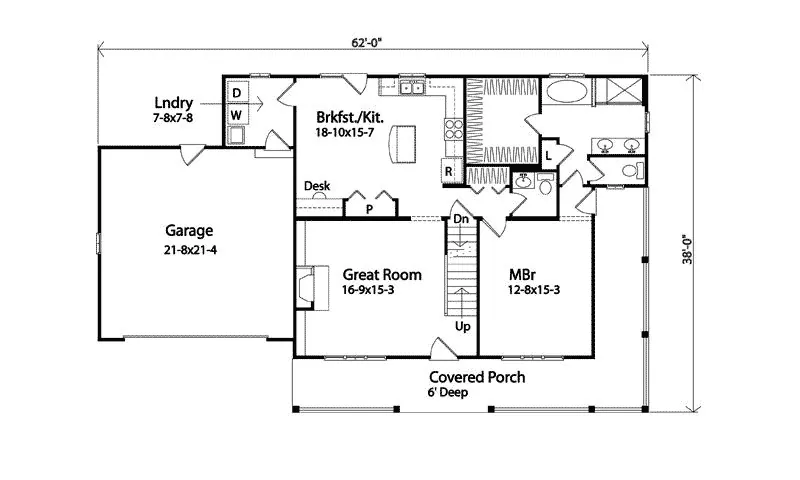 Farmhouse Plan First Floor - Carson Cove Country Home 058D-0185 - Search House Plans and More