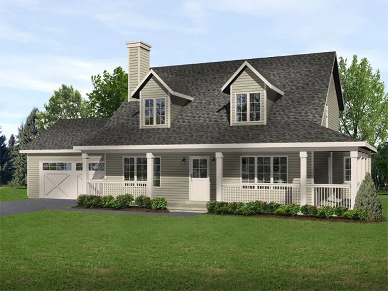 Farmhouse Plan Front of Home - Carson Cove Country Home 058D-0185 - Search House Plans and More