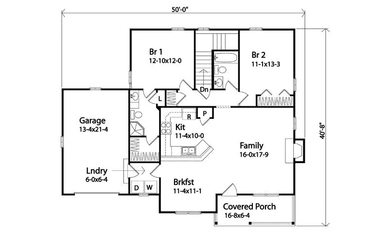 Ranch House Plan First Floor - Marley Ranch Home 058D-0187 - Shop House Plans and More