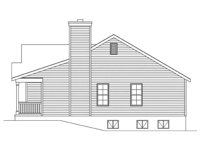 Traditional House Plan Right Elevation - Marley Ranch Home 058D-0187 - Shop House Plans and More