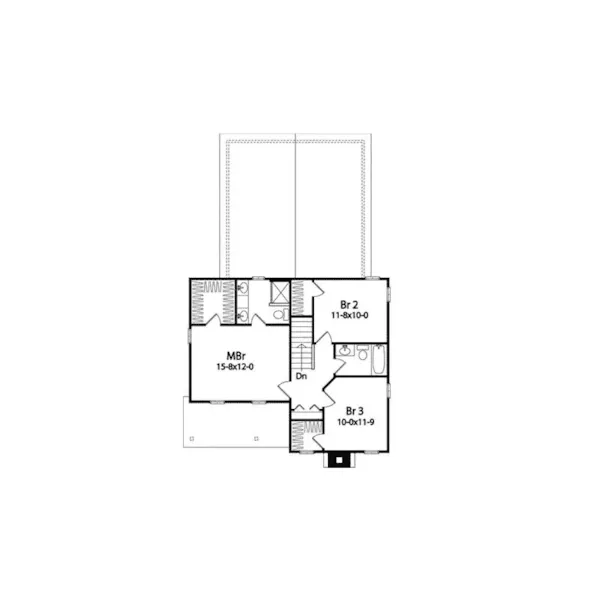 Traditional House Plan Second Floor - Diana Jane Country Farmhouse 058D-0188 - Search House Plans and More