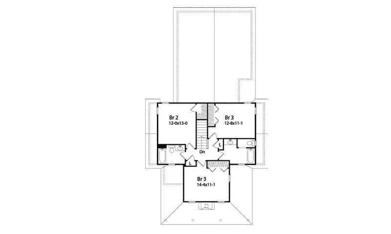Traditional House Plan Second Floor - Turin Country Home 058D-0189 - Shop House Plans and More