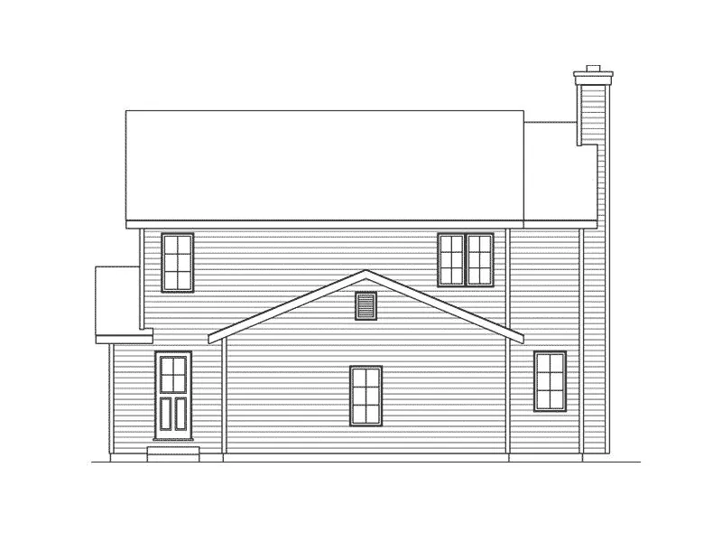 Country House Plan Rear Elevation - Blachette Traditional Home 058D-0192 - Search House Plans and More