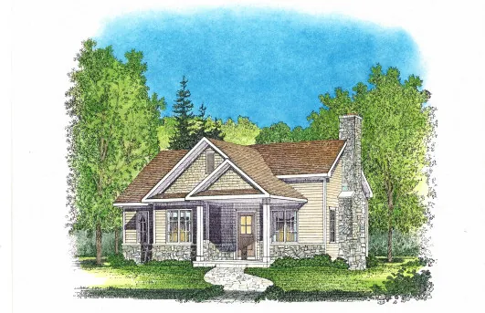 Rustic House Plan Front Image - Mill River Cottage Home 058D-0195 - Shop House Plans and More
